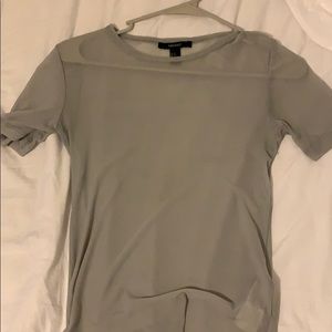 Gray forever 21 mesh bodysuit